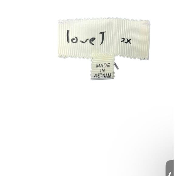 Love J Short Sleeve Quarter Zip Blue Rib Knit Top 2X NWT - Picture 7 of 7